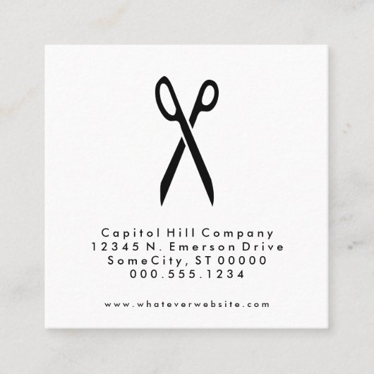 rappel de rendez-vous des ciseaux de salon carré (Devant)