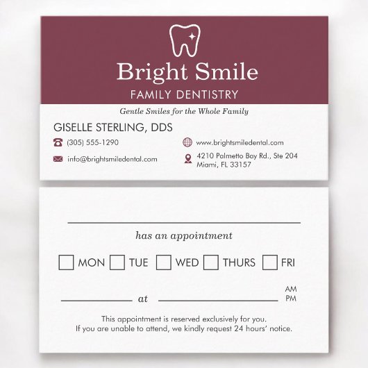 Rappel de rendez-vous du cabinet de dentisterie de