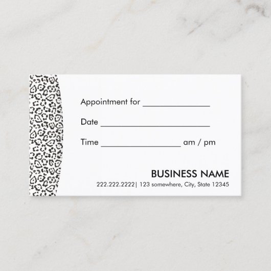 Rappel de rendez-vous Empreinte de léopard moderne (Devant)
