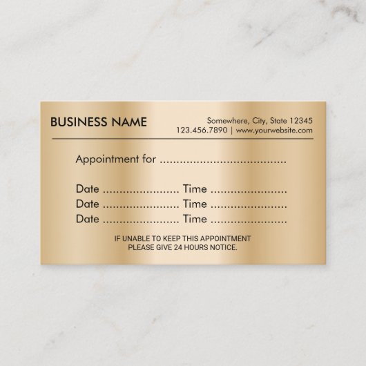 Rappel de rendez-vous Gold moderne (Devant)