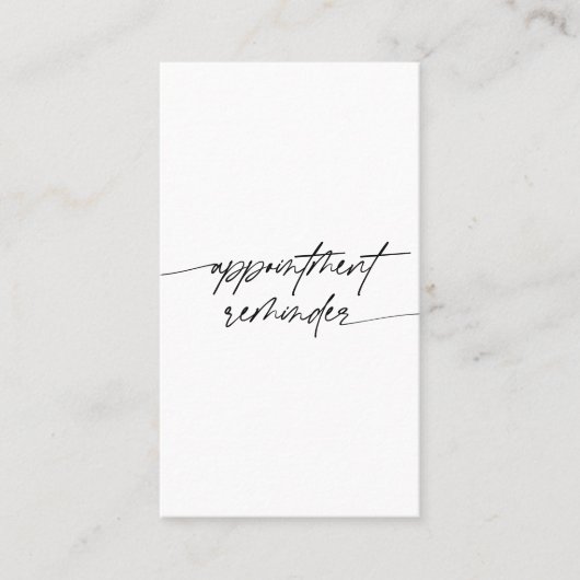 Rappel de rendez-vous minimal Script manuscrit (Devant)