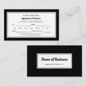 Rappel de rendez-vous moderne en noir et blanc (Devant / Derrière)