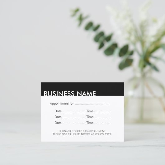 Rappel de rendez-vous noir et blanc clair (Debout devant)