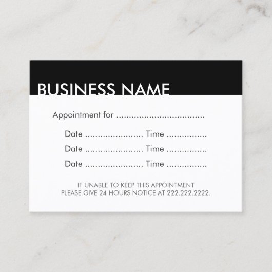 Rappel de rendez-vous noir et blanc clair (Devant)