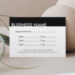 Rappel de rendez-vous noir et blanc clair<br><div class="desc">Simple Plain Appointment Reminder Business Cards.</div>