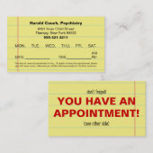 Rappel de rendez-vous planifié du cabinet du médec (Devant / Derrière)