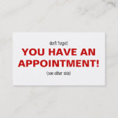 Rappel de rendez-vous planifié du cabinet du médec (Dos)