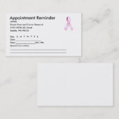 Rappel de rendez-vous rose ruban (Devant / Derrière)