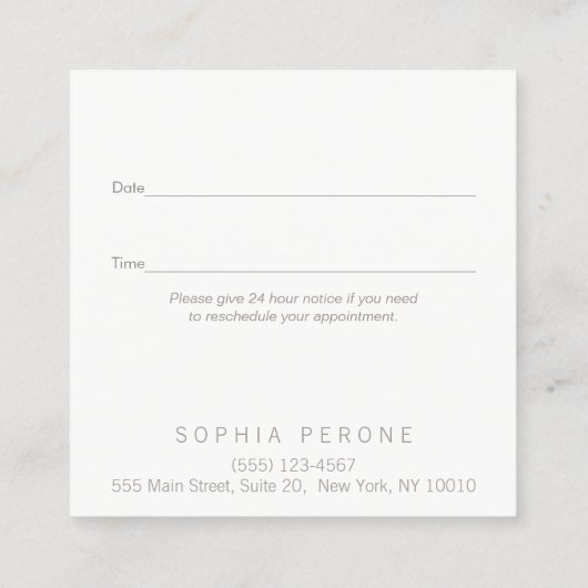 Rappel de rendez-vous simple et moderne (Dos)