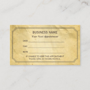 Rappel de rendez-vous sur papier Vintage vintage e