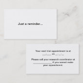 Rappel d'essai de rendez-vous (Devant / Derrière)