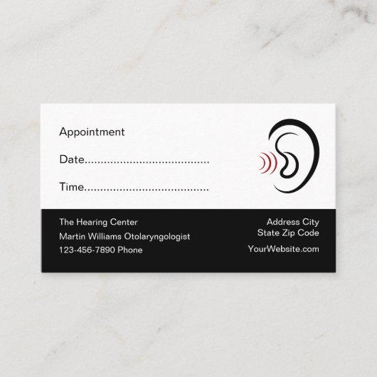 Rappel du rendez-vous du médecin de l'oreille (Devant)