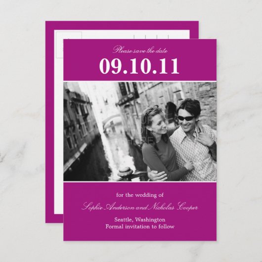 Rappel Gras Enregistrer La Date Carte Postale (Mag (Devant / Derrière)