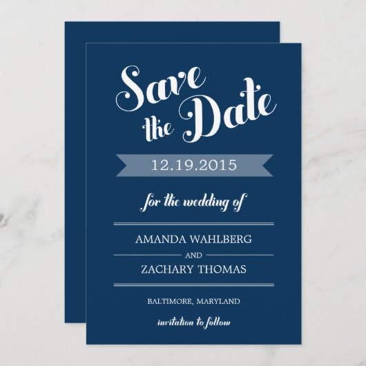 Rappel Stylish Mariage Enregistrer La Carte Date (Devant / Derrière)