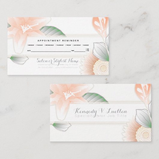 rappel vintage de rendez-vous fleuri (Devant / Derrière)