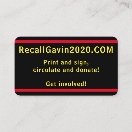 Rappeler le Carte de visite Gavin 2020 (Devant)