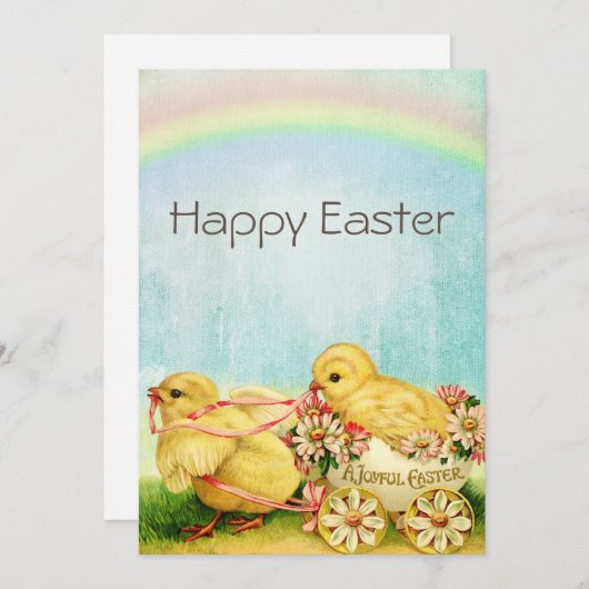 rappelkippen met retro feestdagenkaart (Voorkant / Achterkant)