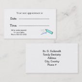 Rappels de rendez-vous des dentistes (Devant / Derrière)