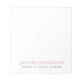 Rappels gentils d'un bloc-notes de génie fatigué (Devant)