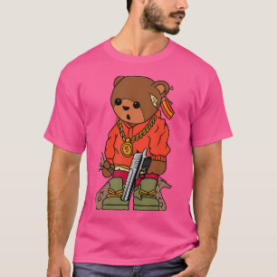 Rapper Beer Hip Hop Teddy Rap Gangster Hippie Hip T-shirt