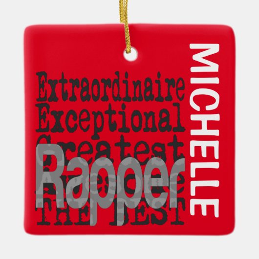 Rapper Extraordinaire CUSTOM Keramisch Ornament (Voorkant)