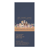 Rapport Navy Pet Boarding Cute Dogs Reclamekaart (Achterkant)