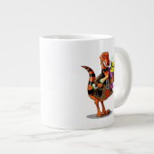 Raptor Holding Fles Mousserende Wijn & Bloemen Extra Grote Beker (Voorkant rechts)