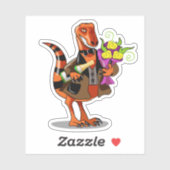 Raptor Holding Fles Mousserende Wijn & Bloemen Sticker (Vel)