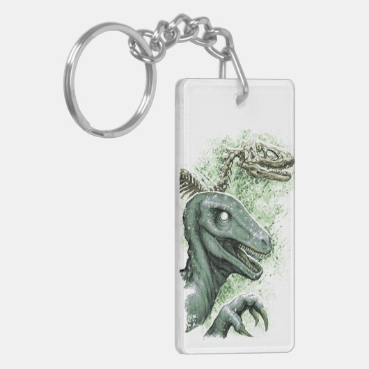 Raptor in het groen sleutelhanger (Voorkant Links)