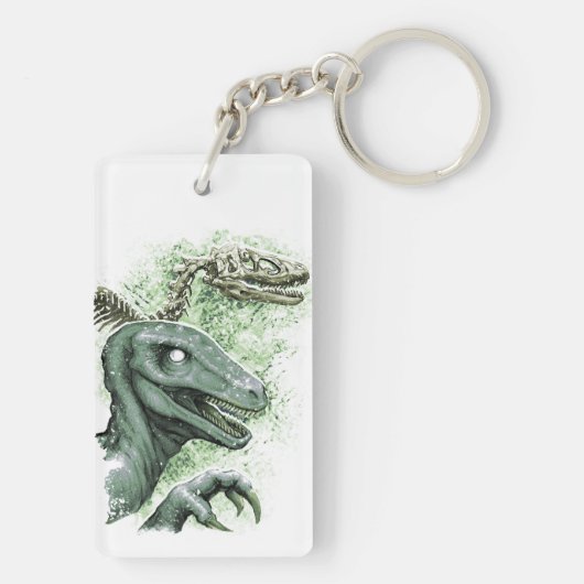 Raptor in het groen sleutelhanger (achterkant)