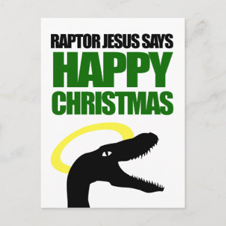 Raptor Jesus zegt Happy Kerstmis Feestdagenkaart