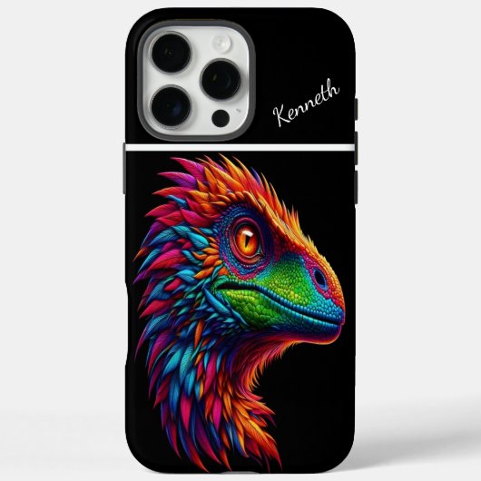 Raptor Rainbow Dino Portret Case-Mate iPhone Case (Achterkant)