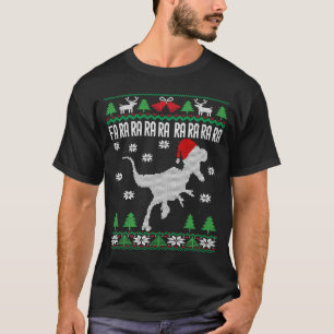 Raptor Santa Hat Velociraptor Dinosaur Ugly Chris T-shirt