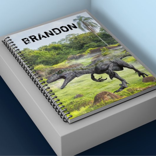 Raptor Velociraptor Dinosaur Monogram Notitieboek