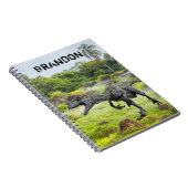 Raptor Velociraptor Dinosaur Monogram Notitieboek (Rechterzijde)