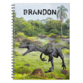 Raptor Velociraptor Dinosaur Monogram Notitieboek (Voorkant)
