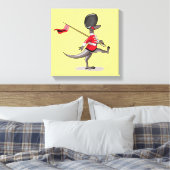 Raptor verkleedde zich als een Britse garde. Canvas Afdruk (Insitu (Slaapkamer))