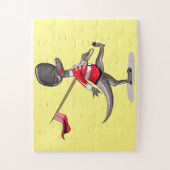 Raptor verkleedde zich als een Britse garde. Legpuzzel (Verticaal)