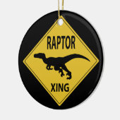 Raptor Xing Keramisch Ornament (Links)