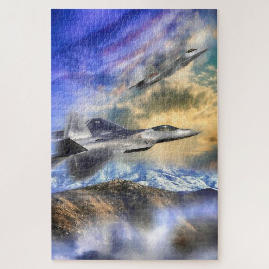 RAPTORS OVER AMERIKA F22 JET LEGPUZZEL (Verticaal)