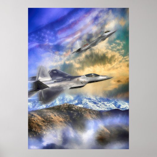 RAPTORS OVER AMERIKA F22 JET POSTER (Voorkant)