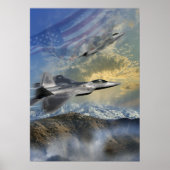 RAPTORS OVER AMERIKA F22 JET POSTER (Voorkant)