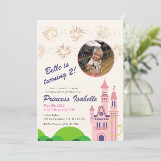 Rapunzel Anniversaire Fête Invitation (Debout devant)