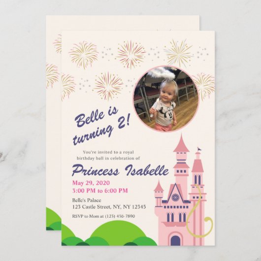 Rapunzel Anniversaire Fête Invitation (Devant / Derrière)