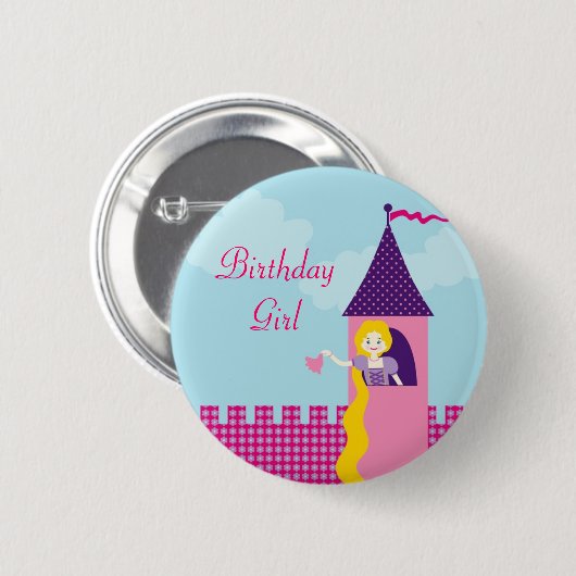 Rapunzel Birthday Button (Voorkant /achterkant)