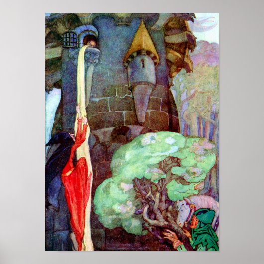 Rapunzel Fairy Tale van Anne Anderson Print (Voorkant)