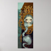 Rapunzel in Rococo-sprookje Kunst afdrukken