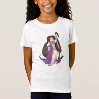 Rapunzel noir avec le T-shirt de filles de