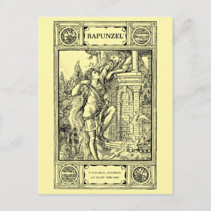 Rapunzel Sprookje Victoriaans Tijdperk Print van C Briefkaart