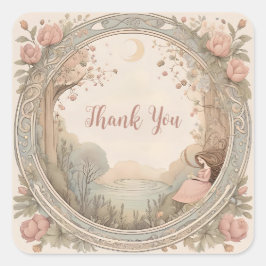 Rapunzel sprookje Vierkante Sticker